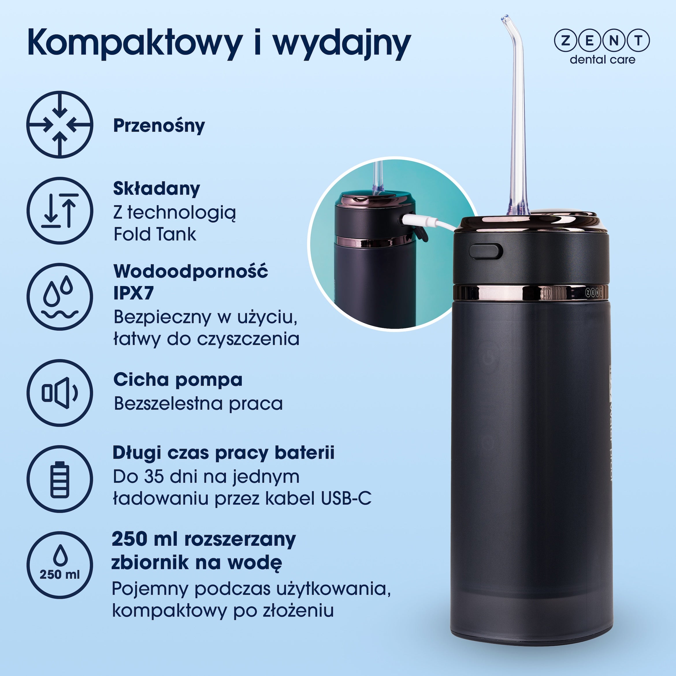 ZENT® Stream+ Irygator stomatologiczny do zębów