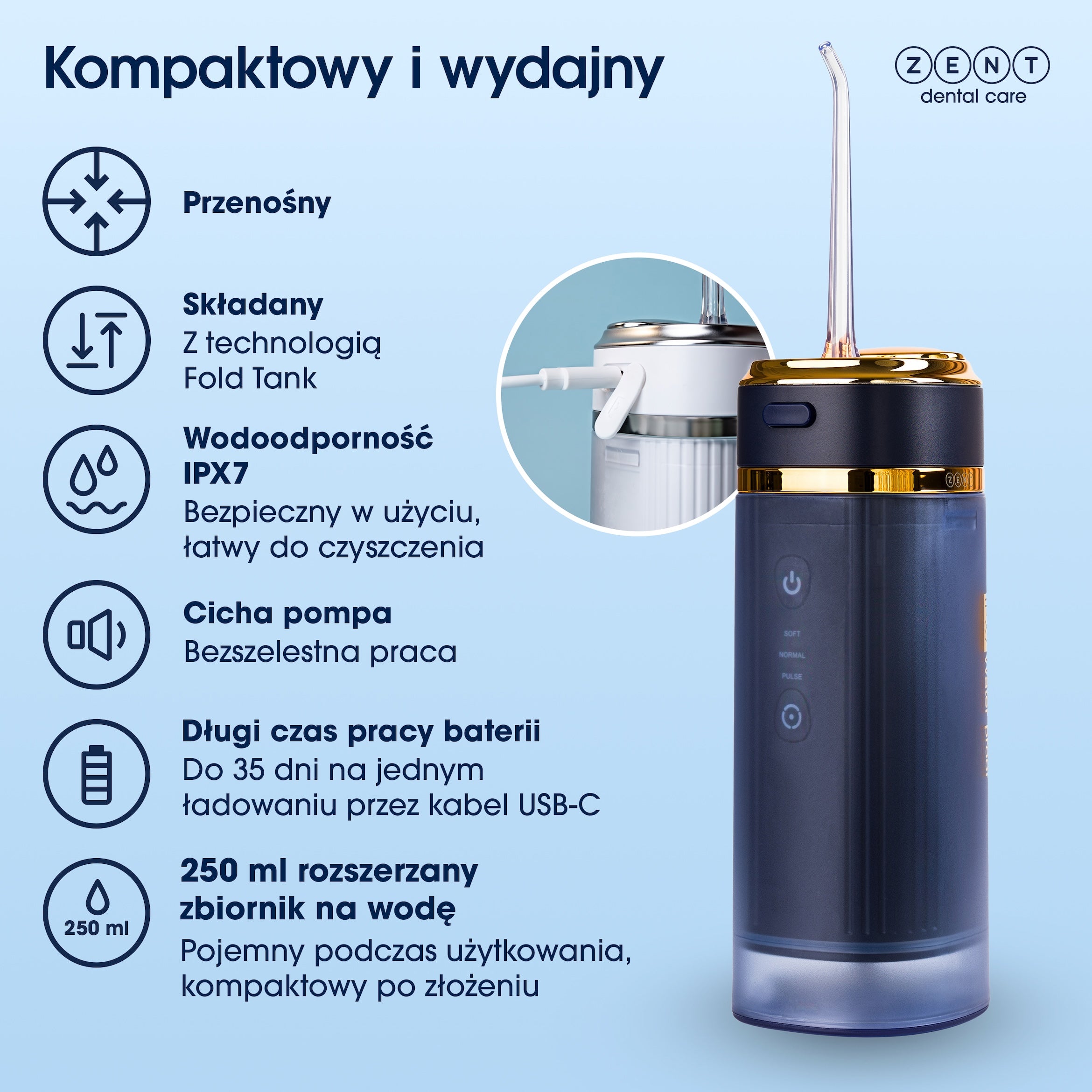 ZENT® Stream+ Irygator stomatologiczny do zębów