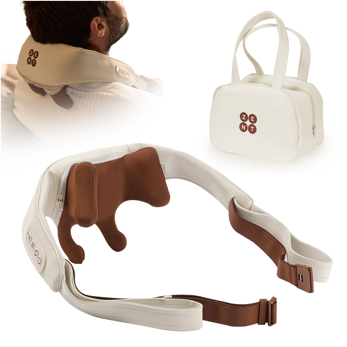 Sześć głowic masażera HandSense i pasek hands-free